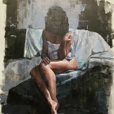 Seated Figure Study 1. Oils on 60x80cm board. POA