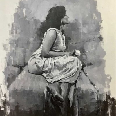 Seated Figure Study 2. Oils on 60x80cm board. NFS