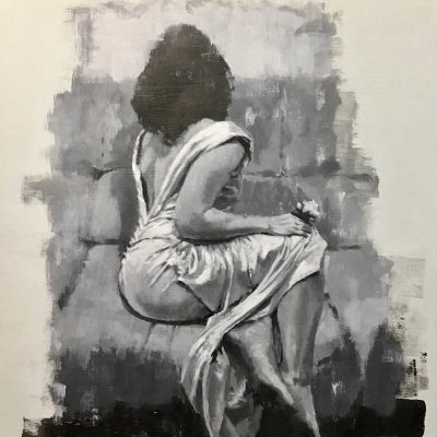 Seated Figure Study 3. Oils on 60x80 board. POA