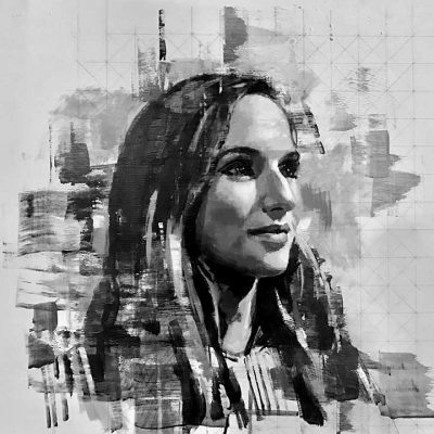 Live Portrait of Miss Gibraltar 2016, Miss Kayley Mifsud. Oils on 50x50xm board. POA