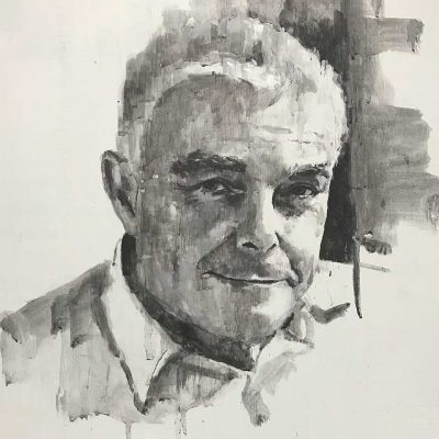 Portrait of Mr Michael Tavares. Oils on 40x40cm board. NFS