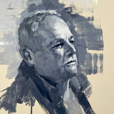 Portrait Sketch of Artist James Foot. Oils on 50x50cm board. POA