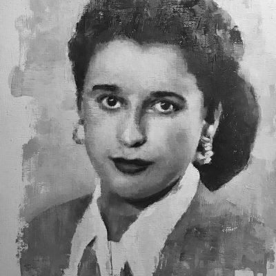 Portrait of Herminia Moyano. Oils on 40x50 board. Private Collection