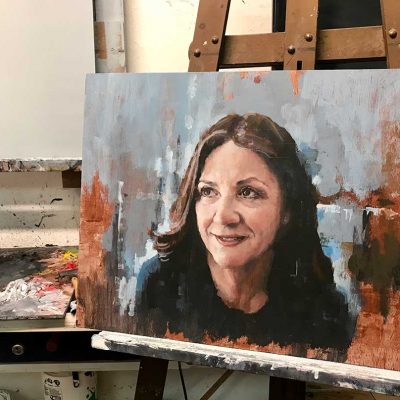 Portrait of Rose Suissa, GHA. GOG Frontline Worker Portraits Initiative. Oils on 60x40cm board. SOLD