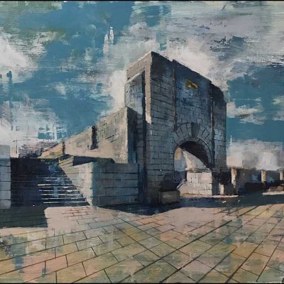 American Steps, War Memorial. Oils on 80x60cm board. SOLD