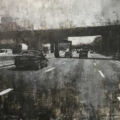 Freeway 2. Oils on 80x40cm board. POA