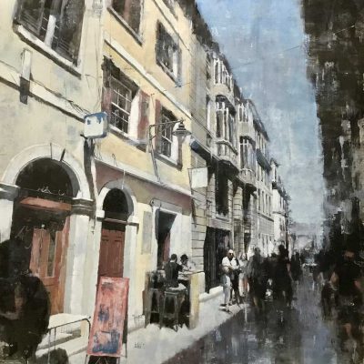 Irish Town North. Oils on 60x60cm board. SOLD