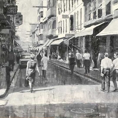 Main Street 60s. Oils on 110x60cm board. POA