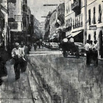 Main Street North. Oils on 60x60cm board. POA