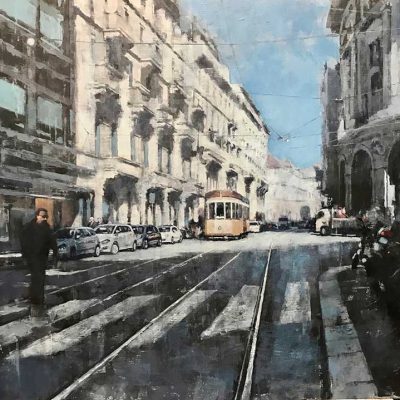 Milan Tram. Oils on 80x60cm board. POA