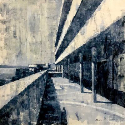 View from Europa Point Fortress Wall. Oils on 60x60cm board. POA